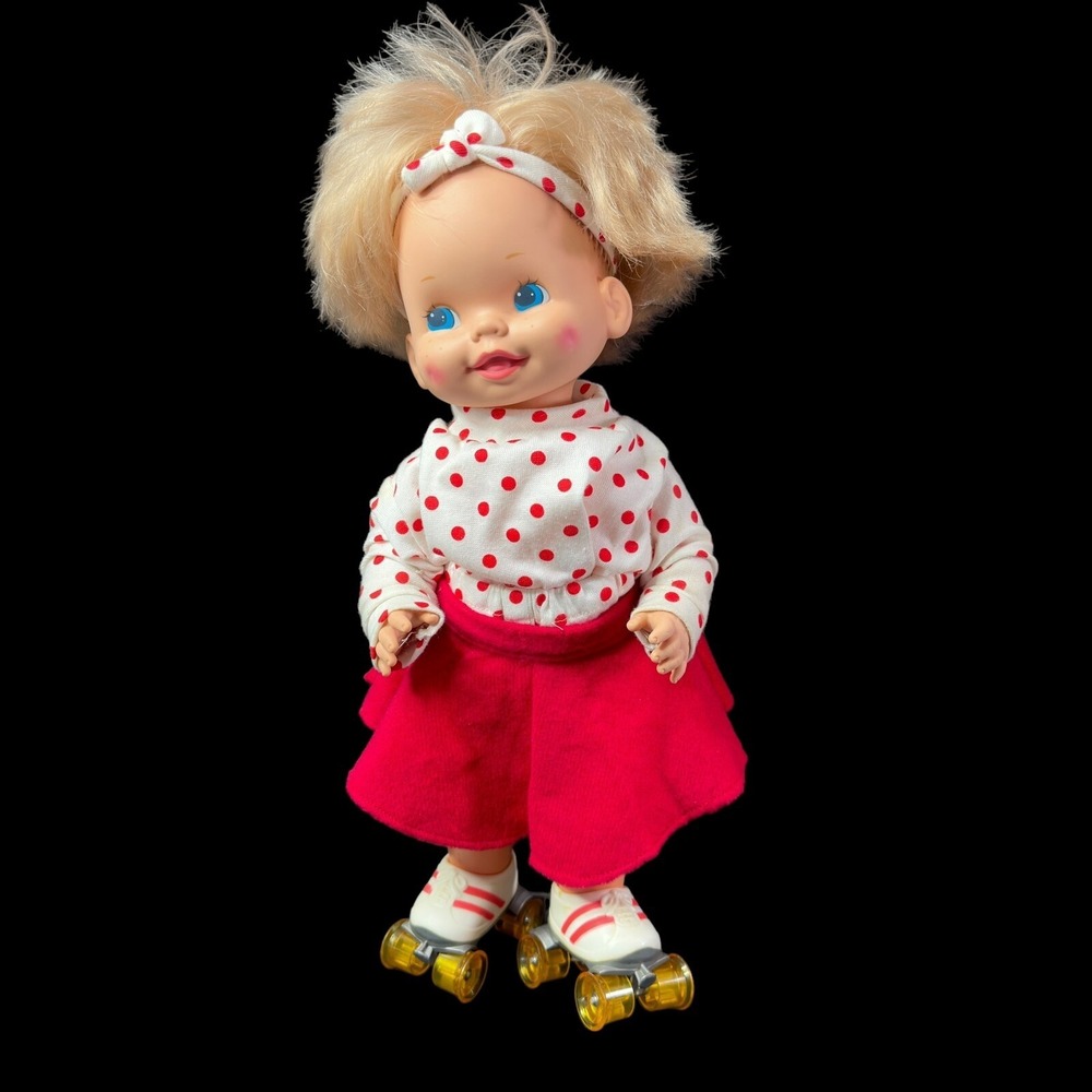 Baby Skates Doll Mattel Roller Skates Wind Up Toy Rare Vintage 1980 WORKS!